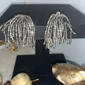 Vintage CRYSTAL EARRINGS SILVER comes in a box